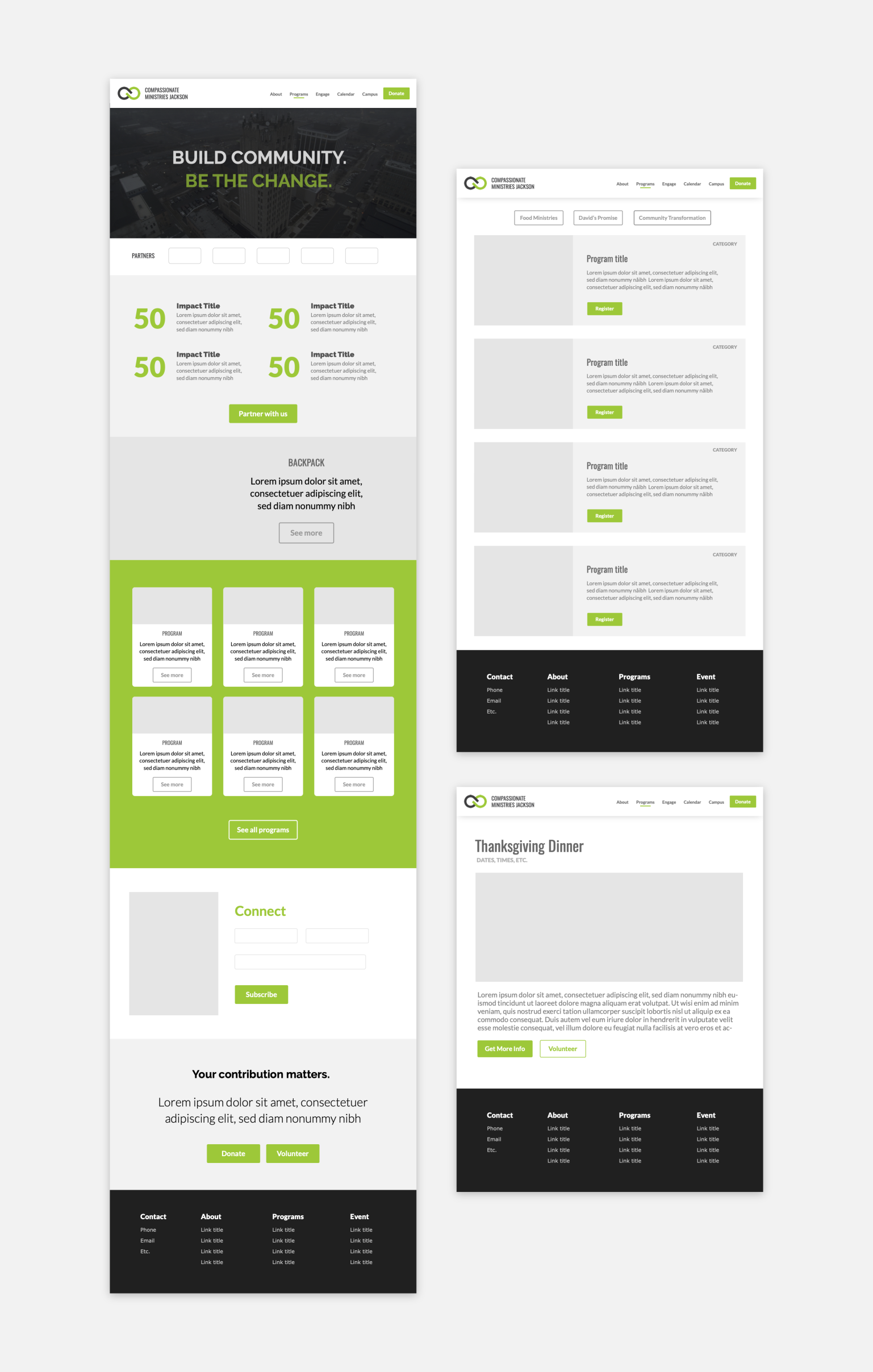Screenshot of the Vote Yes JDL Site, showing illustration, details and contact form
